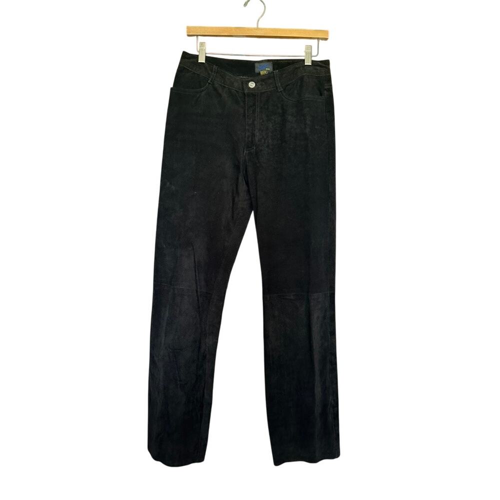 Vintage 90s Jou Jou SKINS Leather Pants High Waisted Straight Leg Black 7/8f